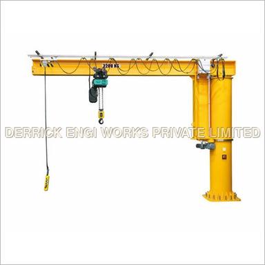 Yellow Pillar Mounted Jib Crane