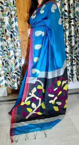 Blue Handloom Silk Saree