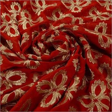 Red Smooth Texture Embroidery Fabric