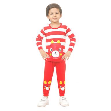 Red Boys Slim Fit T-Shirt And Trouser