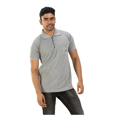 Polyester Grey Collar T-Shirt