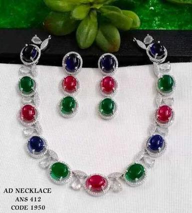 Multi Color American Diamond Necklace Set Gender: Children