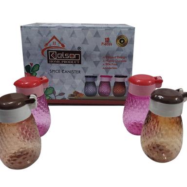 Plastic 12 Pieces Spice Canister Set