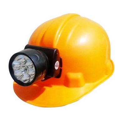 Yellow Industrial Safety Helmet With Light