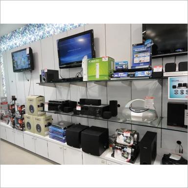 White Electronic Store Rack
