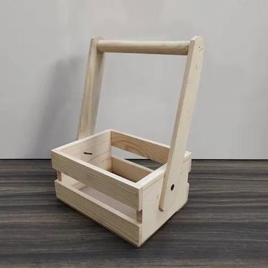 Light Brown 6X4X3 Inch Pinewood Gift Basket