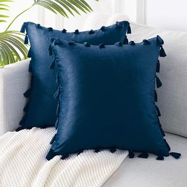 Blue Plain Cushion Covers
