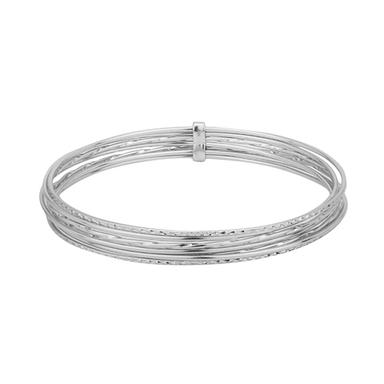 Fashion Sterling Silver Multi-Strand Wire Bangle