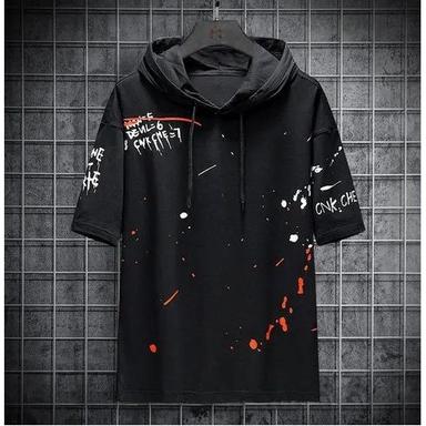 Black Hooded T Shirts