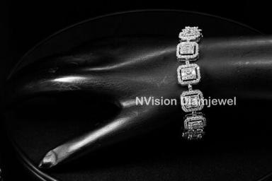 White Gold Natural Round and Bugget Diamond Bracelet