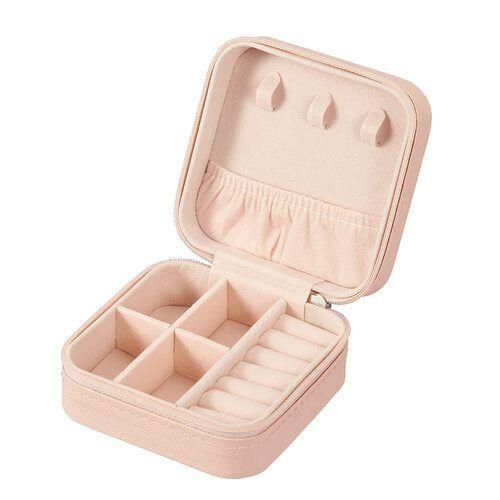 Rectangle Leather Travel Jewelry Case,Mini Jewellery Box,Portable