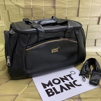 Black Pu Leather Duffle Bag