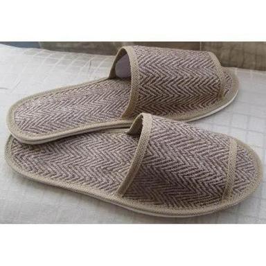 Brown Open Toe Fancy Jute Bathroom Slipper