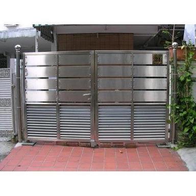 Silver Stainless Steel Main Gate