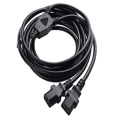 Black 3 Pin Computer Power Cord Y Server Cable