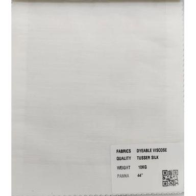 White Viscose Tussar Silk Fancy Fabric
