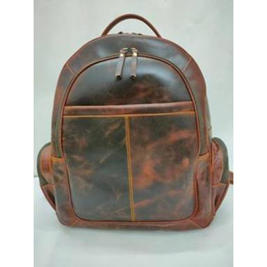 Black & Brown Crunch Leather Bagpack