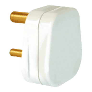 White 6A 3 Pin Plug Top