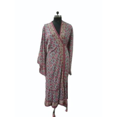 Multicolor Ladies Printed Silk Dress