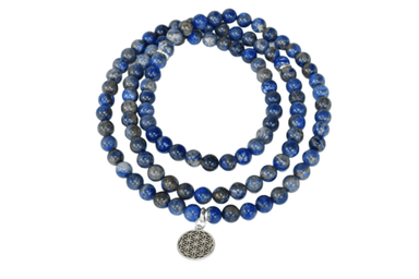Blue 108 Prayer Beads Lapis Lazuli Beads Mala Bracelet