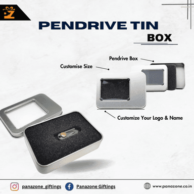 Rectangle Shape Pendrive Tin Box