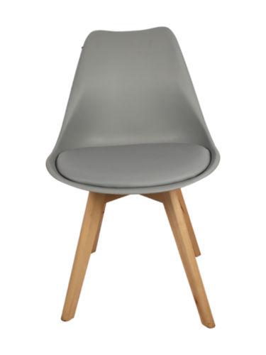 Adhunika Cafe Furniture Chair with Wooden Legs-Grey