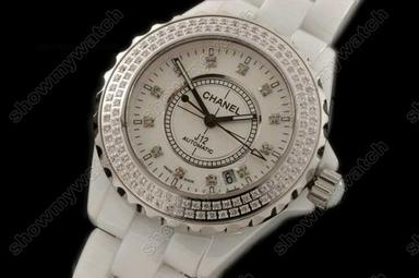 Chanel J12 White Ceramic Diamond Wrist Watch Gender: Men