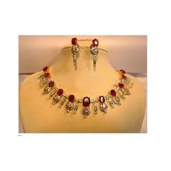 Automatic Indian Cubic Zirconia Jewelery Necklace Set
