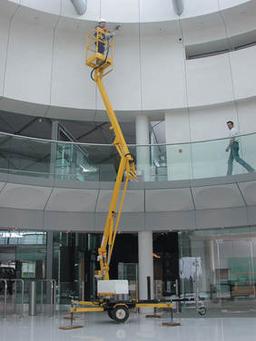 Aerial Work Platform - 12M & 17M Height | 360-Degree Slewing, Self-Propelled or Manually Towable, 200 kg Cage Load, 1.2m x 0.75m Cage Size, Versatile Options, Lightweight Design