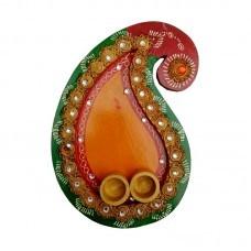 Wooden Handmade Carry Shape Pooja Thali