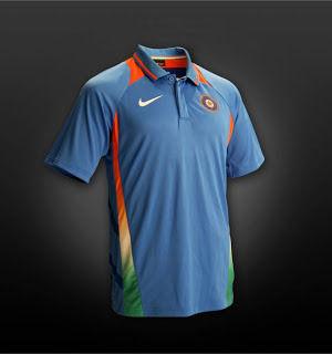Cotton Nike India Cricket Jersey, Printed, Blue