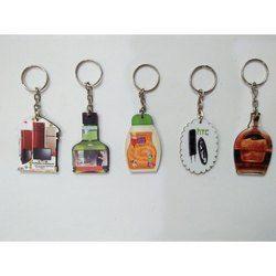 Rubber Printed Mdf Wooden Keychain