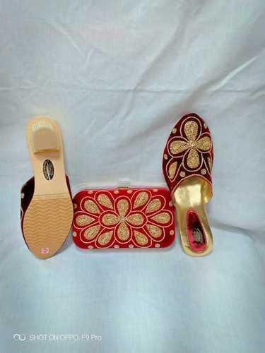 Red Wedding Clutch And Shoes