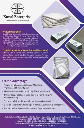 Mill Finished Silver German Quality Screen Printing Frames