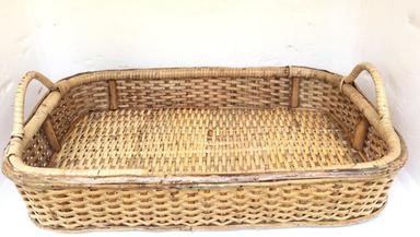 Rectangular Shape Cane Basket Depth: 3.5 Inch (In)