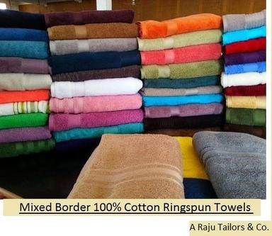 Pure Cotton Mix Border Bath Towels Age Group: Children