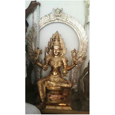 Durable Goddess Mariamman Golden Bronze Statue
