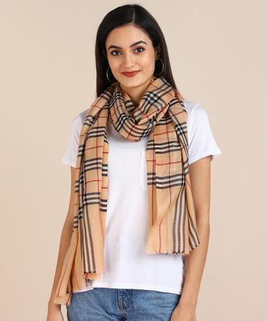 Pashmina Finewool Check Design Stoles