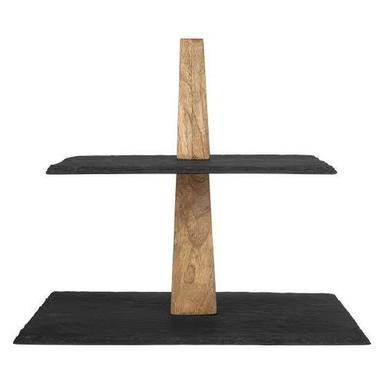 Black 11 Inch Marble Cake Stand