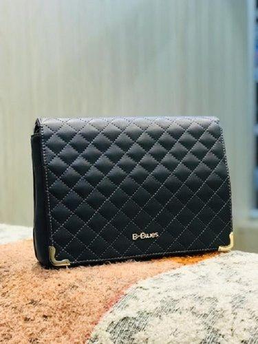 Very Spacious Plain Design And Black Color Ladies Check Pu Leather Side Bag  With Adjustable Strap And 2 Compartment Gender: Women at Best Price in  Mumbai