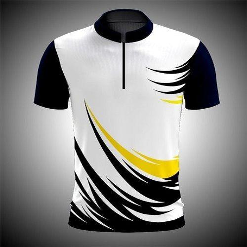 men gray short sleeve sports t-shirt with round collar adult black
