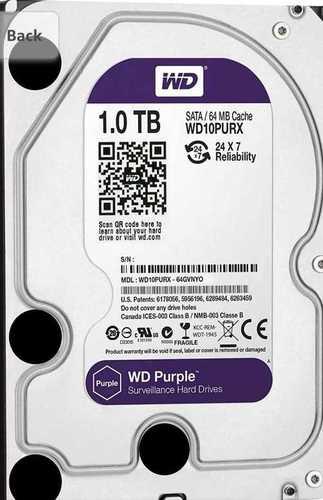 3.5 Inches, 1.0 Tb Surveillance Systems Internal Hard Disk Drive, Wd Purple  Power Consumption: 4.4 Watt (W)