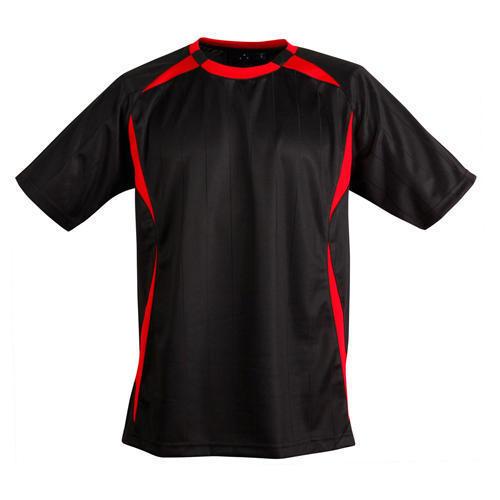 Plain Mens Sports T Shirts 100 Percent Cotton Made Black And Red