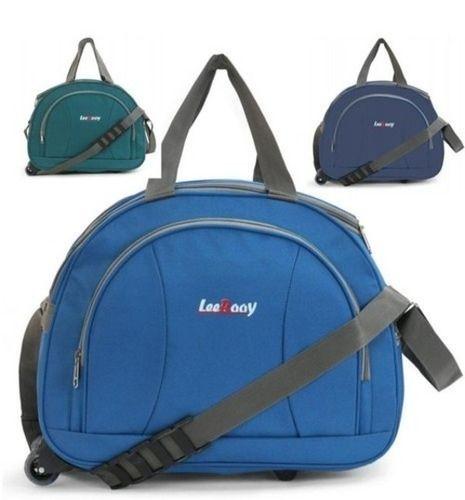 Blue Polyester Two Wheel Small Luggage Bag With High Weight
