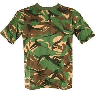 Casual Wear Skin Friendly Grey And Green Half Sleeve Round Neck Army T Shirts For Men Age Group: 18 Above