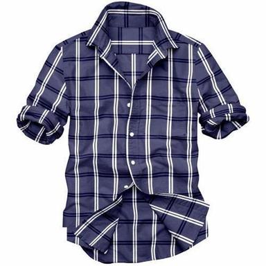 Short Sleeved Cotton Blue Checked Shirt For Men Age Group: 18 + Above