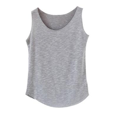Soft Comfortable Lightweight Breathable Stretchy And Unbound Feeling Sleeveless Grey T Shirt