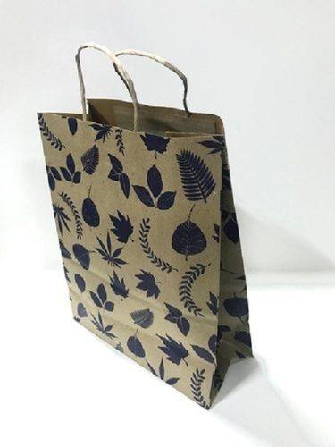 Brown Printed Art Paper Shopping Bag, Capacity: 5kg