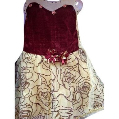 Designer Stylish Embroidered Light Weighted Polyester Frock For Baby