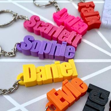 Black Attractive Design And Durable Multi Shape 3D Printed Keychain